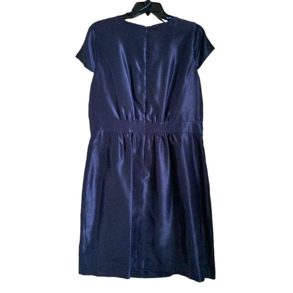 NWT Just Taylor Women's Navy Blue Jewel Surplice Cocktail Dress Sz 14 - Picture 5 of 9